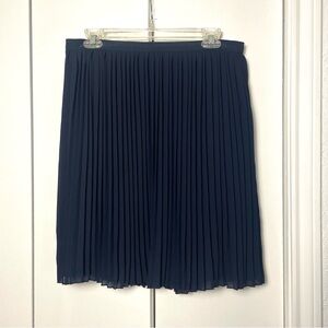 J. Crew Navy Accordion Pleated Midi A-line Skirt Size 6